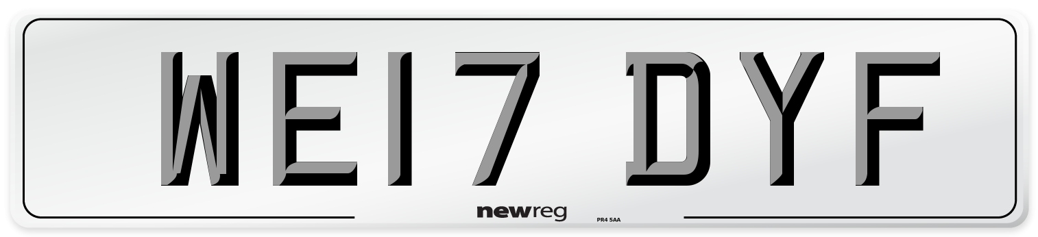 WE17 DYF Number Plate from New Reg